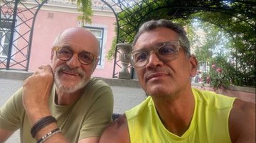 Marcus Caruso e namorado se exercitam no calçadão de Ipanema - Instagram