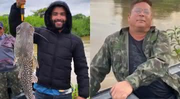 Leonardo e Gusttavo Lima saíram para pescar juntos - Instagram