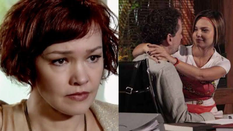 Grávida, Esther flagra Paulo e Vanessa seminus em escritório - TV Globo