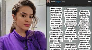 Maisa Silva faz desabafo sobre sua vida sexual - TV Globo