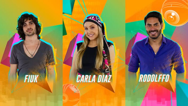 Fiuk, Carla Diaz e Rodolffo são os emparedados da semana no 'BBB21' - Reprodução/Globoplay