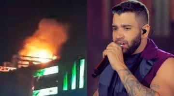Palco de show de Gusttavo Lima é atingido por incêndio - Instagram