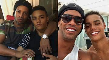 Nos Stories do Instagram, o filho de Ronaldinho Gaúcho, João Mendes, celebrou a saída do pai da prisão e se declarou - Instagram