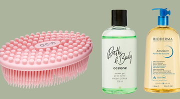 Shower gel, luvas esfoliantes e outros itens para cuidar da sua pele na hora do banho - Reprodução/Amazon