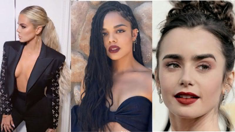 Khloe Kardashian, Tessa Thompson e Lily Colins já usaram penteados que podem ser usados como inspirações para quem usa megahair - Reprodução/ Instagram