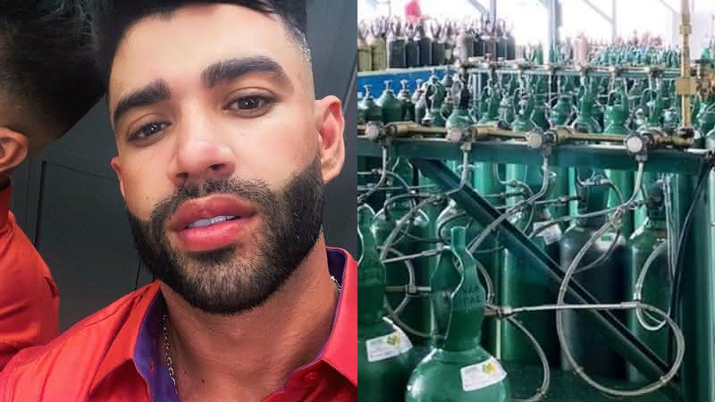 Gusttavo Lima mostra cilindros de oxigênio doados para serem enviados a Manaus - Reprodução/ Instagram