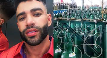 Gusttavo Lima mostra cilindros de oxigênio doados para serem enviados a Manaus - Reprodução/ Instagram