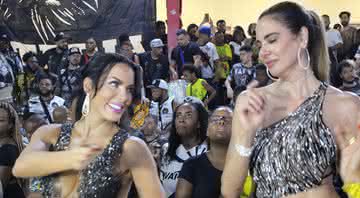 Carla Prata e Luciana Gimenez dão show de samba no pé em ensaio de escola de samba - Divulgação Vai-Vai
