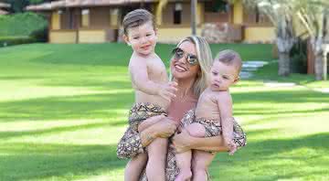 Andressa Suita com os filhos Gabriel e Samuel - Reprodução: Instagram