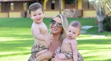 Andressa Suita com os filhos, Gabriel e Samuel - Reprodução: Instagram