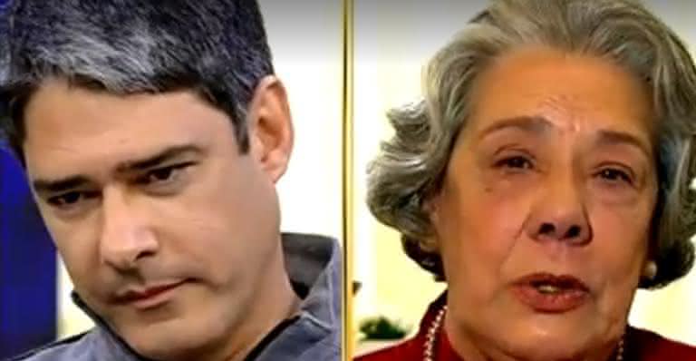 William Bonner e a mãe, Maria Luiza Bonemer - Reprodução/TV Globo