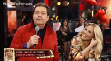 Fausto Silva e Danielle Winits - Reprodução/TV Globo