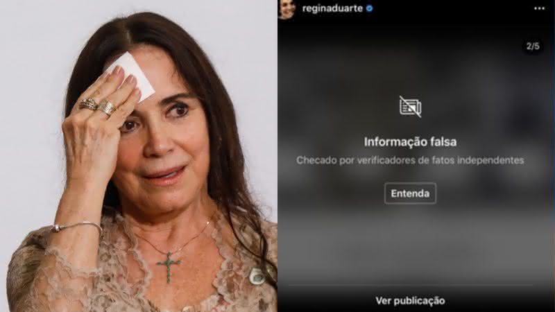 Em postagem de Regina Duarte, Instagram põe alerta de notícia falsa - Divulgação/ Instagram