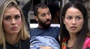 Sarah, Juliette e Gilberto conversam sobre relação deles e escolha do pódio no Jogo da Discórdia - Reprodução/ Globo