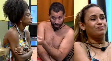 Sarah, Lumena e Gilberto analisam Paredão e sister pede - Reprodução/ Globo