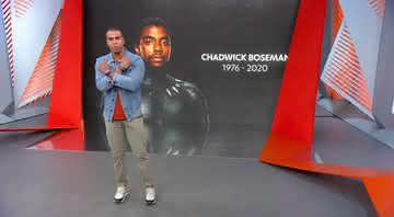 O jornalista encerrou o Globo Esporte com uma linda homenagem ao ator Chadwick Boseman - Globo