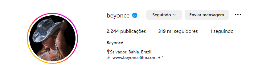 Beyoncé faz alteração importante em rede social e brasileiros enlouquecem