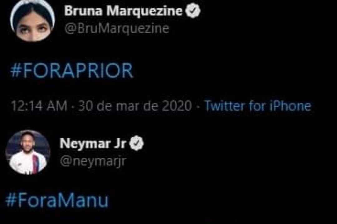 Neymar Jr. pede a eliminação de Manu Gavassi