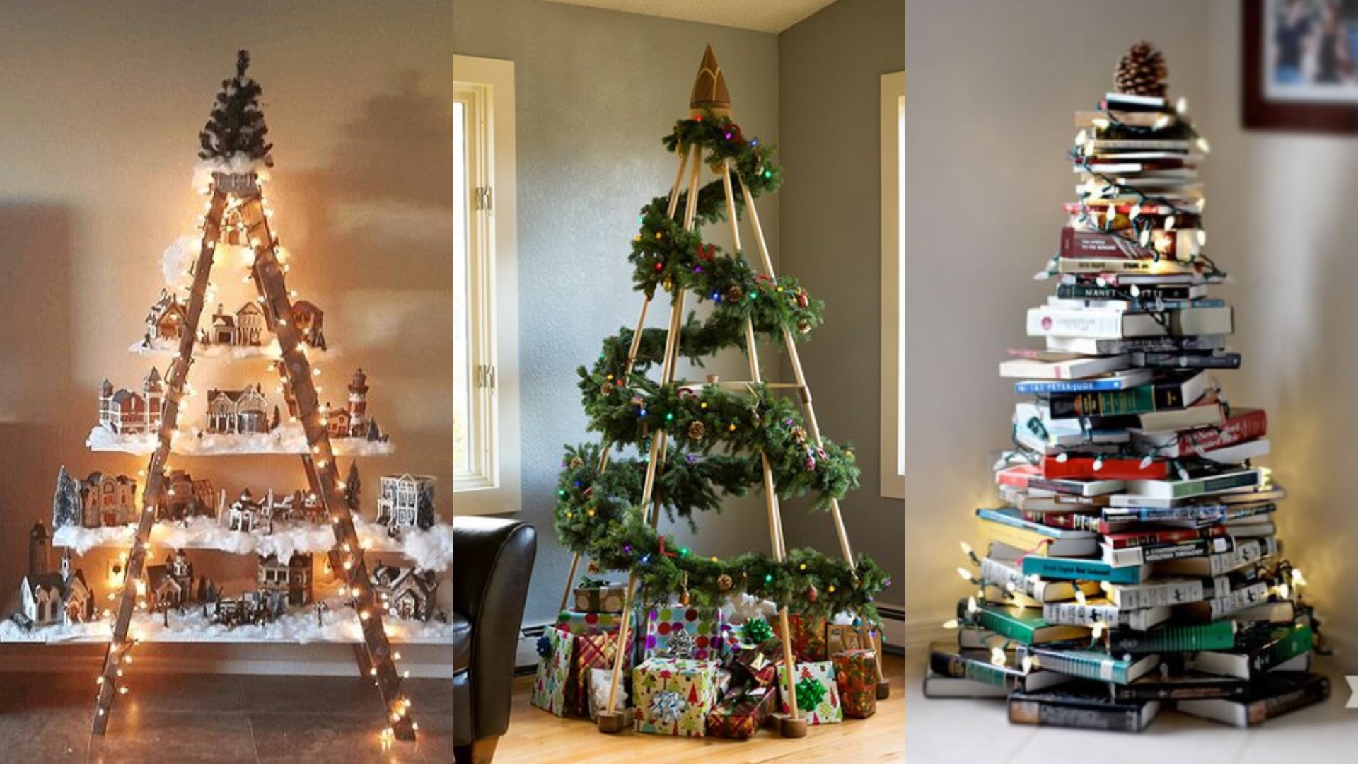 Bora inventar? 20 opções de árvores de Natal diferentonas para fazer uma  decoração criativa