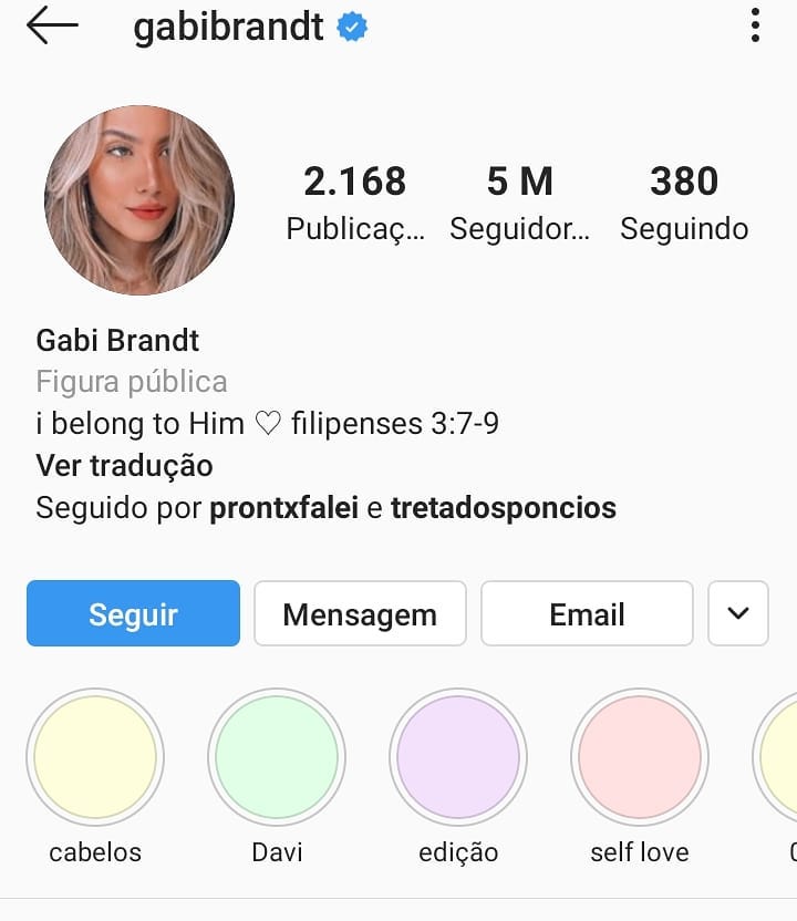 Gabi Brandt ganhou 100 mil seguidores em apenas um dia