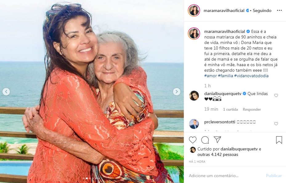 Mara Maravilha surge ao lado de familiares em comemoração aos 90 anos da avó: "Nossa matriarca"