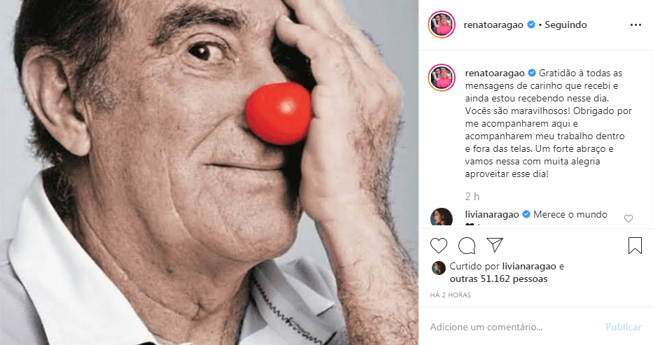 Renato Aragão completa hoje 85 anos de vida