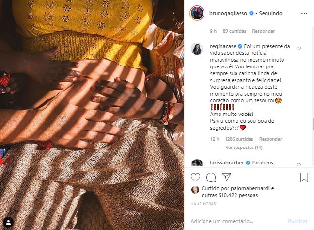 Bruno e Giovanna anunciaram a novidade nas redes sociais