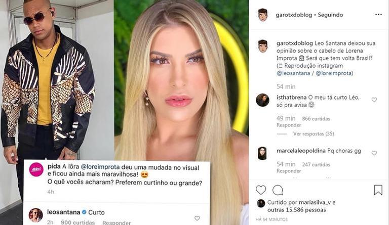 Leo Santana não aprovou o novo visual da ex-noiva, Lorena Improta