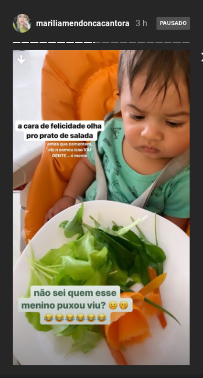 Marília Mendonça mostra careta de Léo ao ver um prato de salada 